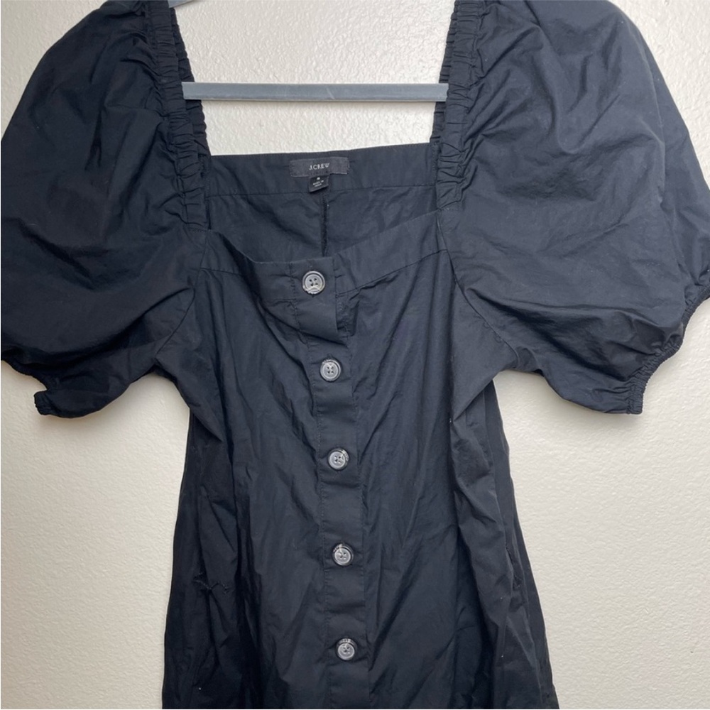 J. Crew Black Square Neck Midi Dress Small - Picture 3 of 5